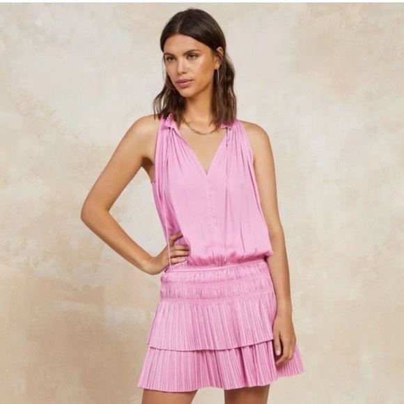 Current Air Dresses & Skirts - Anthropology Current Air Blush Pleated Mini Dress XS